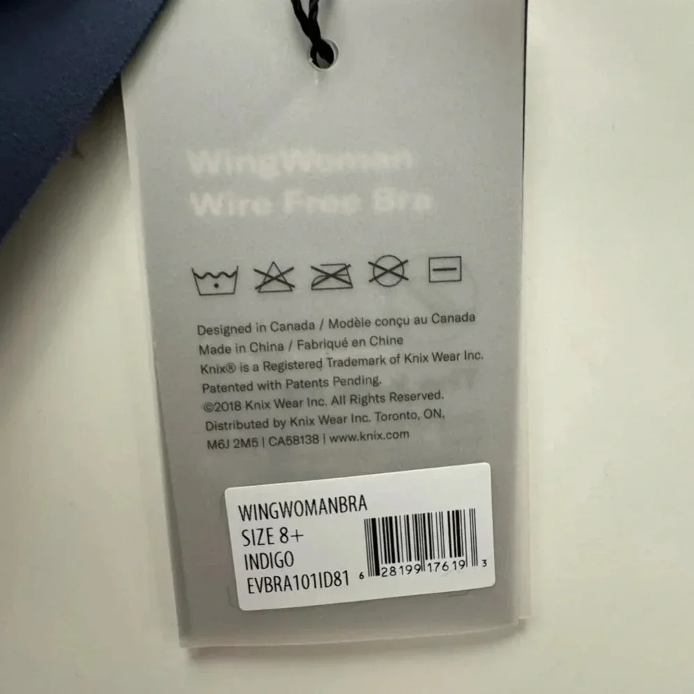 NWT KNIX WingWoman Molded Contour Bra Indigo blue Size 8+ 40-42 F/G